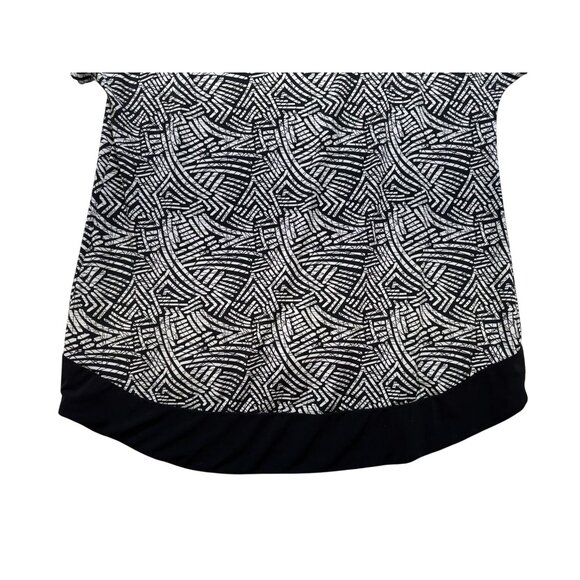 Christopher & Banks Womens Tunic Top Blouse XL Black & White Abstract Pattern - Picture 7 of 8
